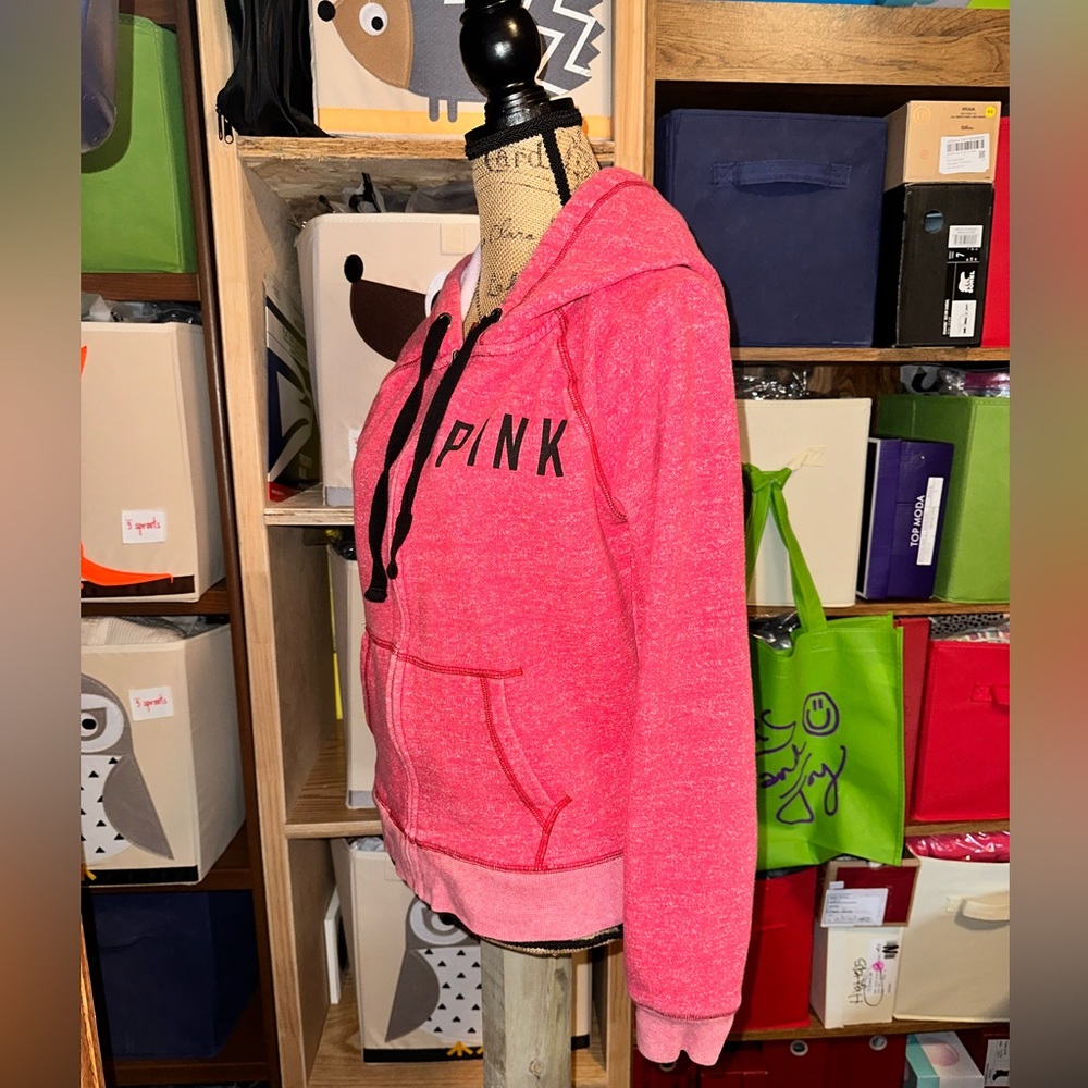 ♥️❤️VINTAGE VICTORIA SECRET FULL ZIP HOODIE-washed red - Picture 6 of 12